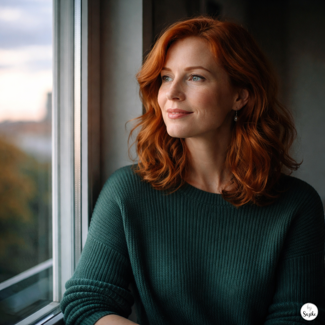 how to overcome a breakup - woman looking out window with hope and quiet strength