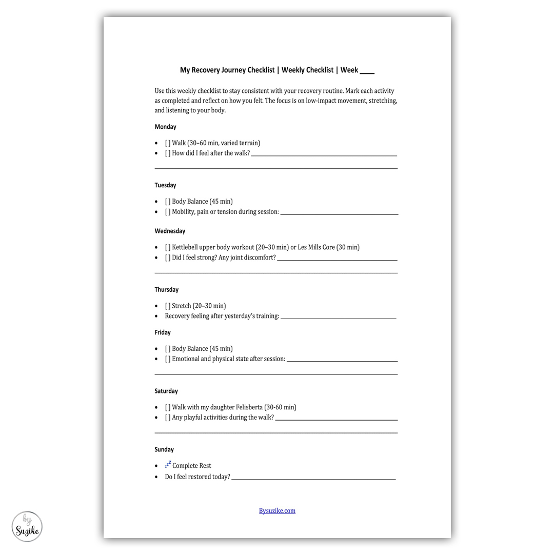 Recovery Journey Weekly Checklist – Week 2