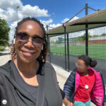 Mommy daughter walk – after our joyful morning at Estádio Universitário
