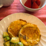 Low carb breakfast with mini omelet, avocado and strawberries – What I Ate Today