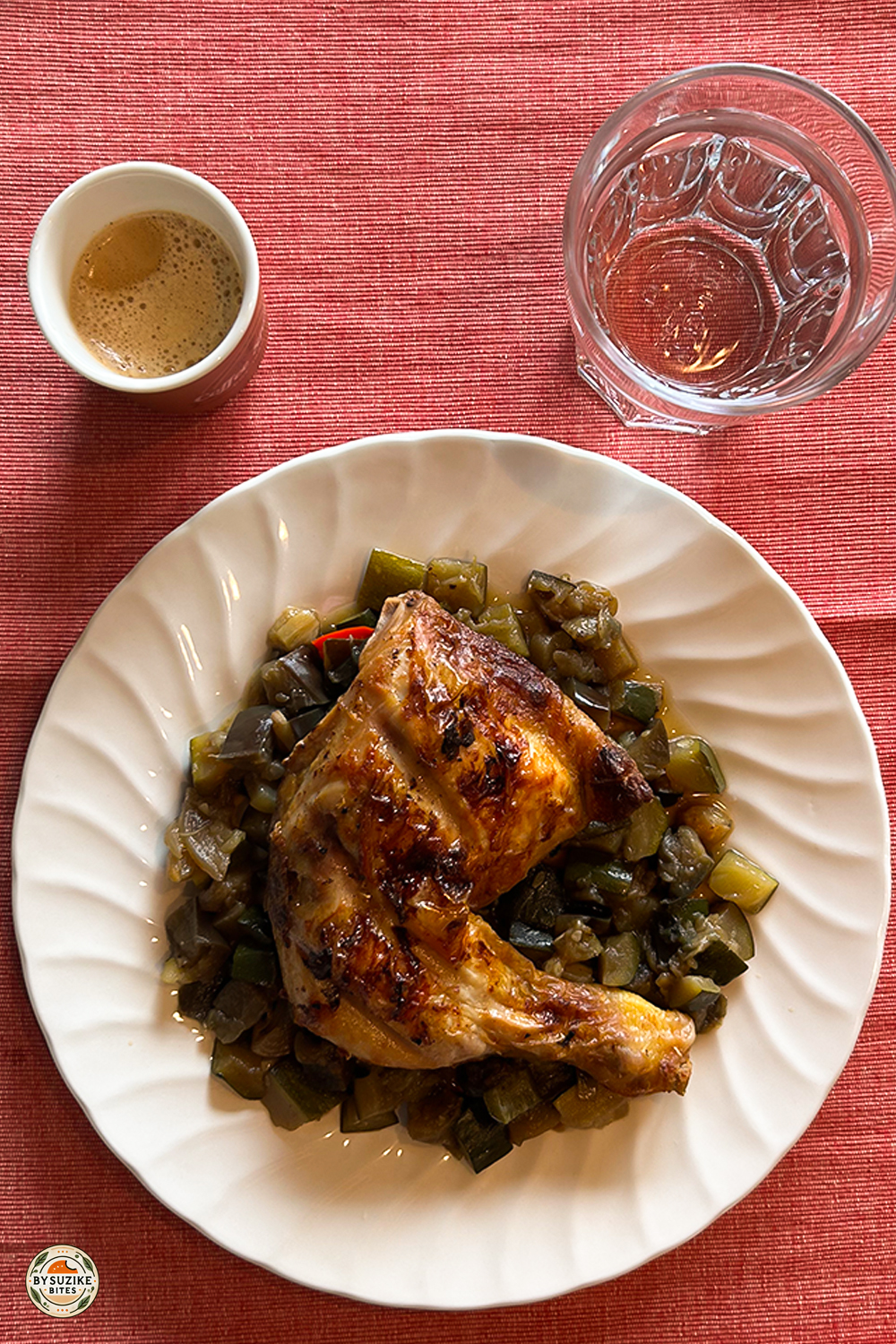 what I ate today low carb – roasted chicken with zucchini and eggplant