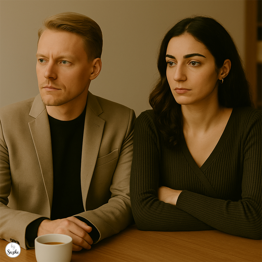 Couple sitting together but looking emotionally distant from each other 1 Why Do I Feel Lonely in My Relationship? Couple sitting together but looking emotionally distant from each other