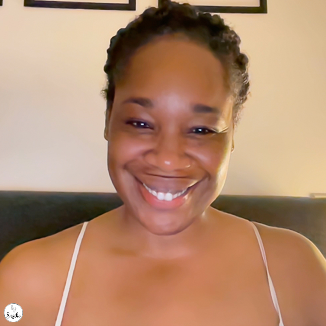 Smiling woman sharing a real moment in her diary blog