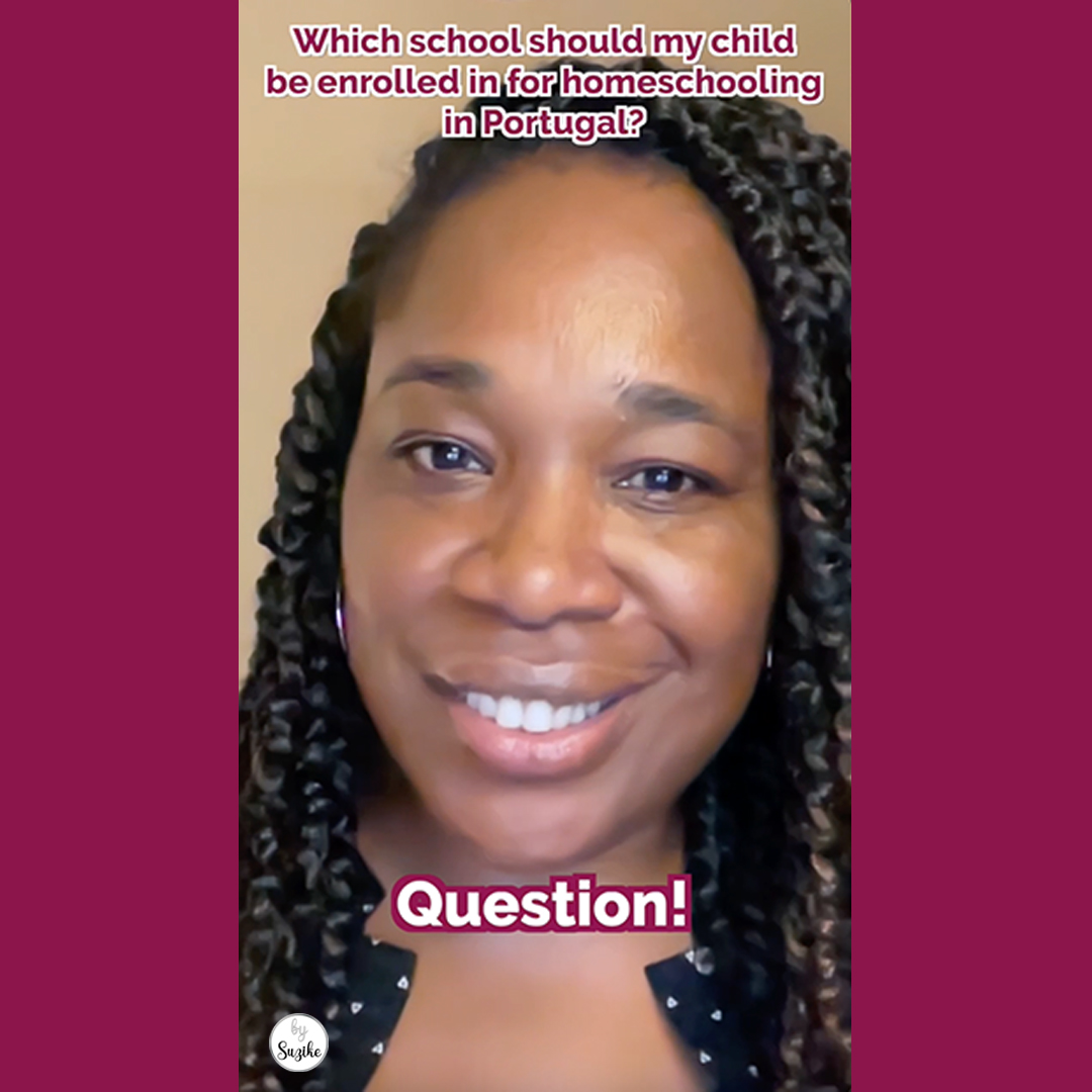 Smiling woman asking “Which school should my child be enrolled in for homeschooling in Portugal?” – which school for homeschooling in Portugal