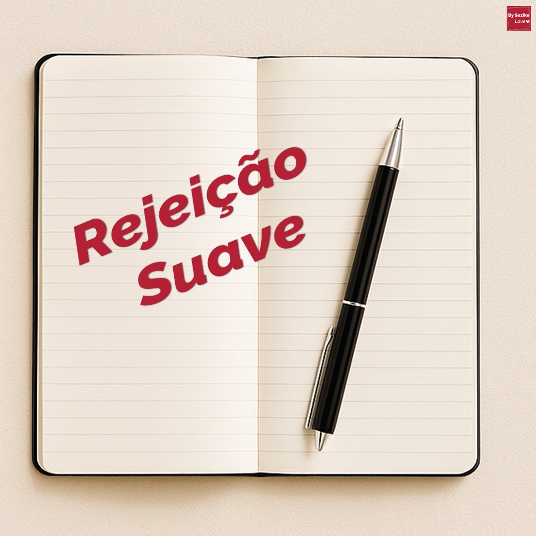 Flat lay minimalista com telemóvel, caderno aberto e caneta sobre fundo bege claro, sugerindo mensagens ambíguas em contexto de relações.