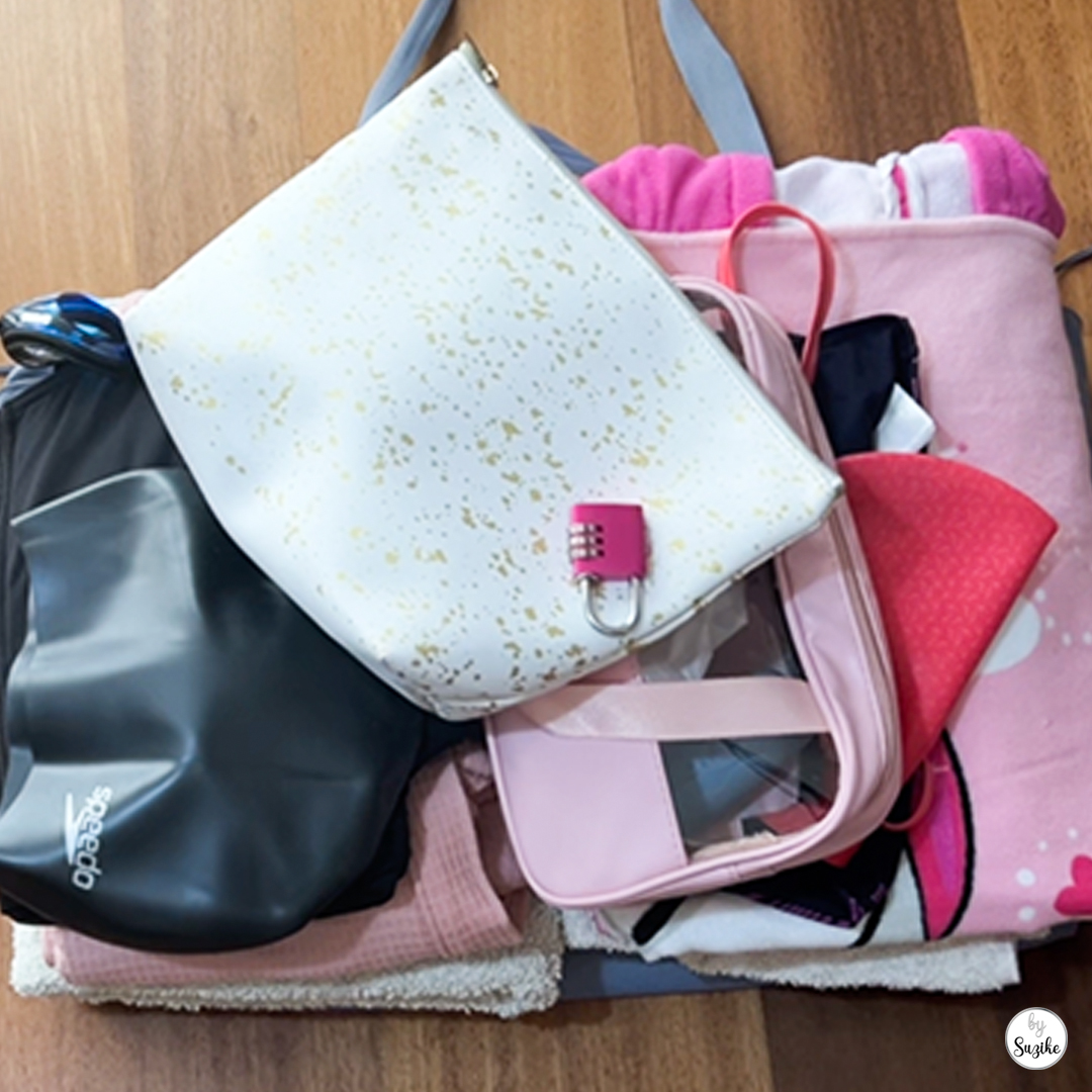 Swimming essentials we used for Dream Pyramid Day 29 swimming routine