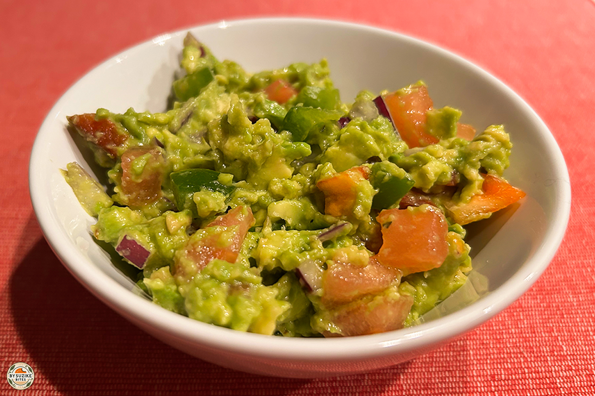Guacamole bowl as an avocado low carb option for a quick snack