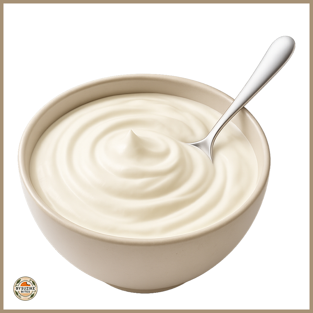 Is Greek Yogurt Low Carb? Plain Greek yogurt in a bowl, a high protein low carb staple.