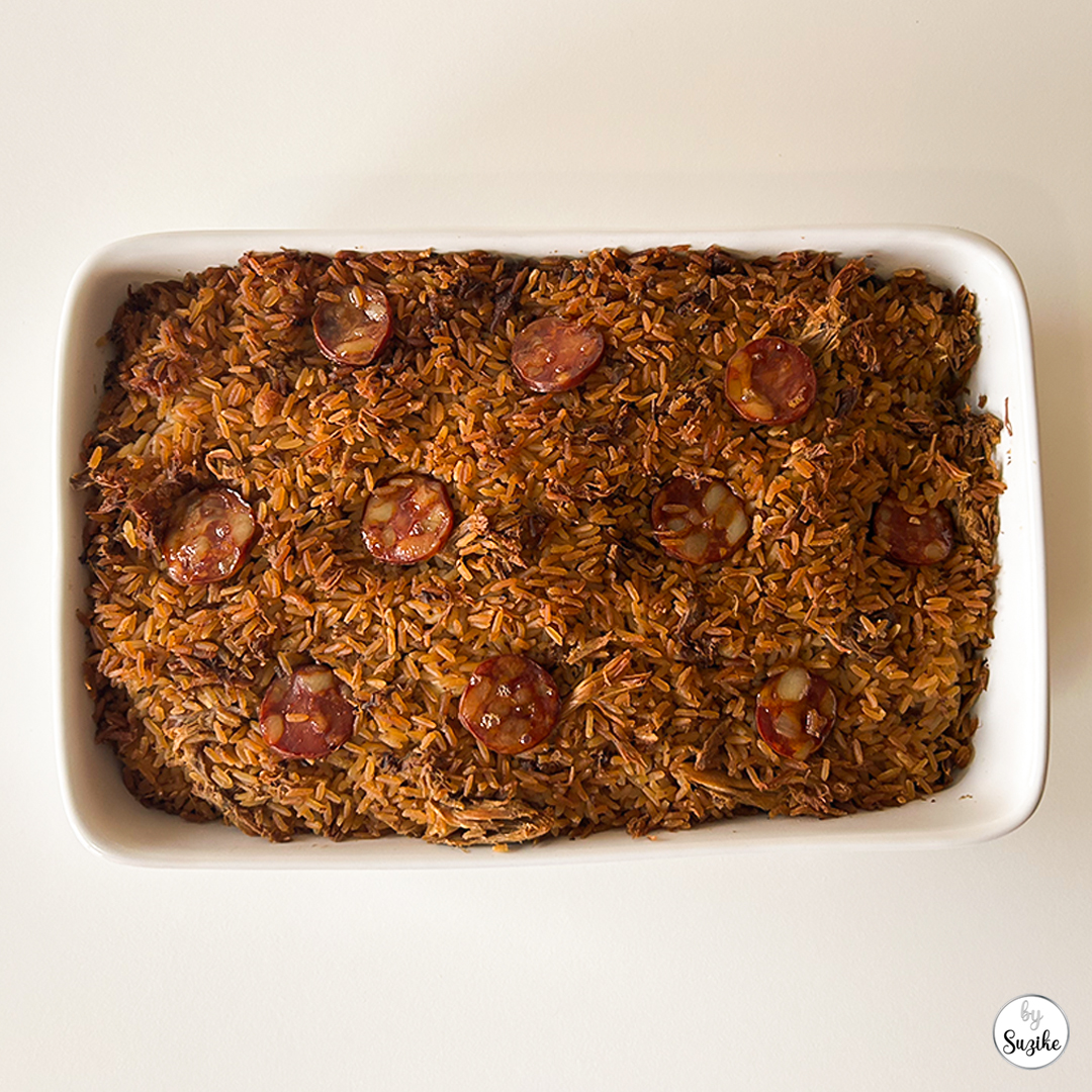 Pingo Doce Christmas dinner review Portugal, arroz de pato delivered in tray before serving.