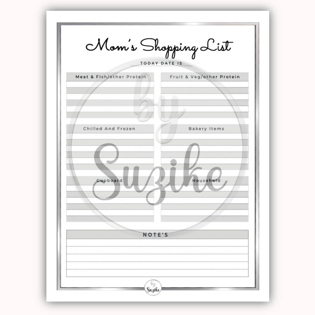 Cover of a printable mom planner PDF with a cooking pot illustration and bold Mom’s Planner title on a clean background. preview