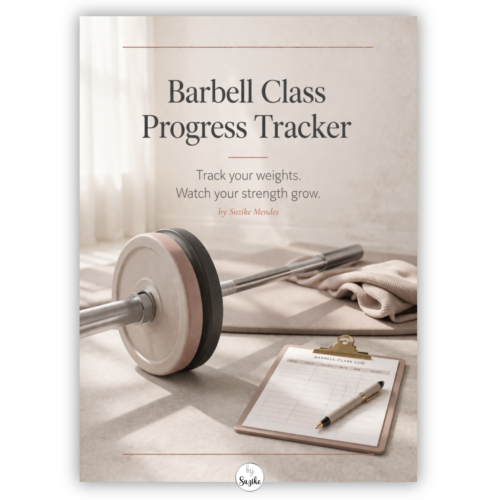 Barbell Class Progress Tracker printable cover for women over 40