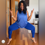 Suzike during a Pilates class for her Pilates class review